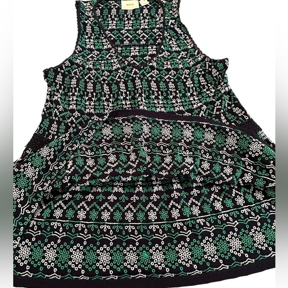 ANTHROPOLOGIE Maeve Cammie Embroidered Eyelet Peplum Tank Top Size Medium - Picture 13 of 17